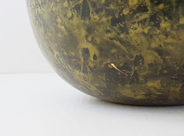 Vase boule en métal 1950 vintage