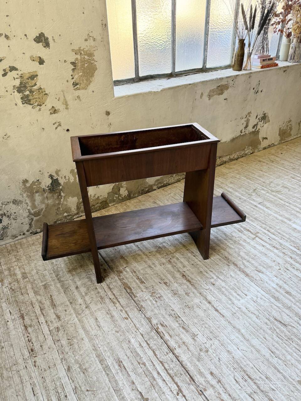 Jardinière années 50 palissandre constructiviste