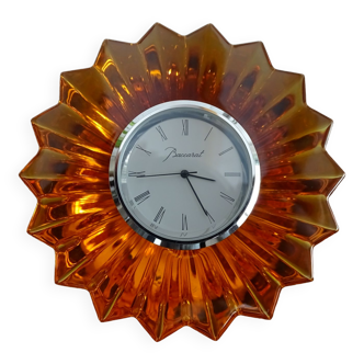 Baccarat crystal clock "A thousand nights" orange - Mathias - signed