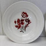 Ceranord St Amand plate with flower decoration and cutlery set