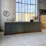 XXL walnut trade counter with multiple drawers