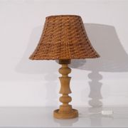 Lampe stylescandinave en bois et rotin 1970