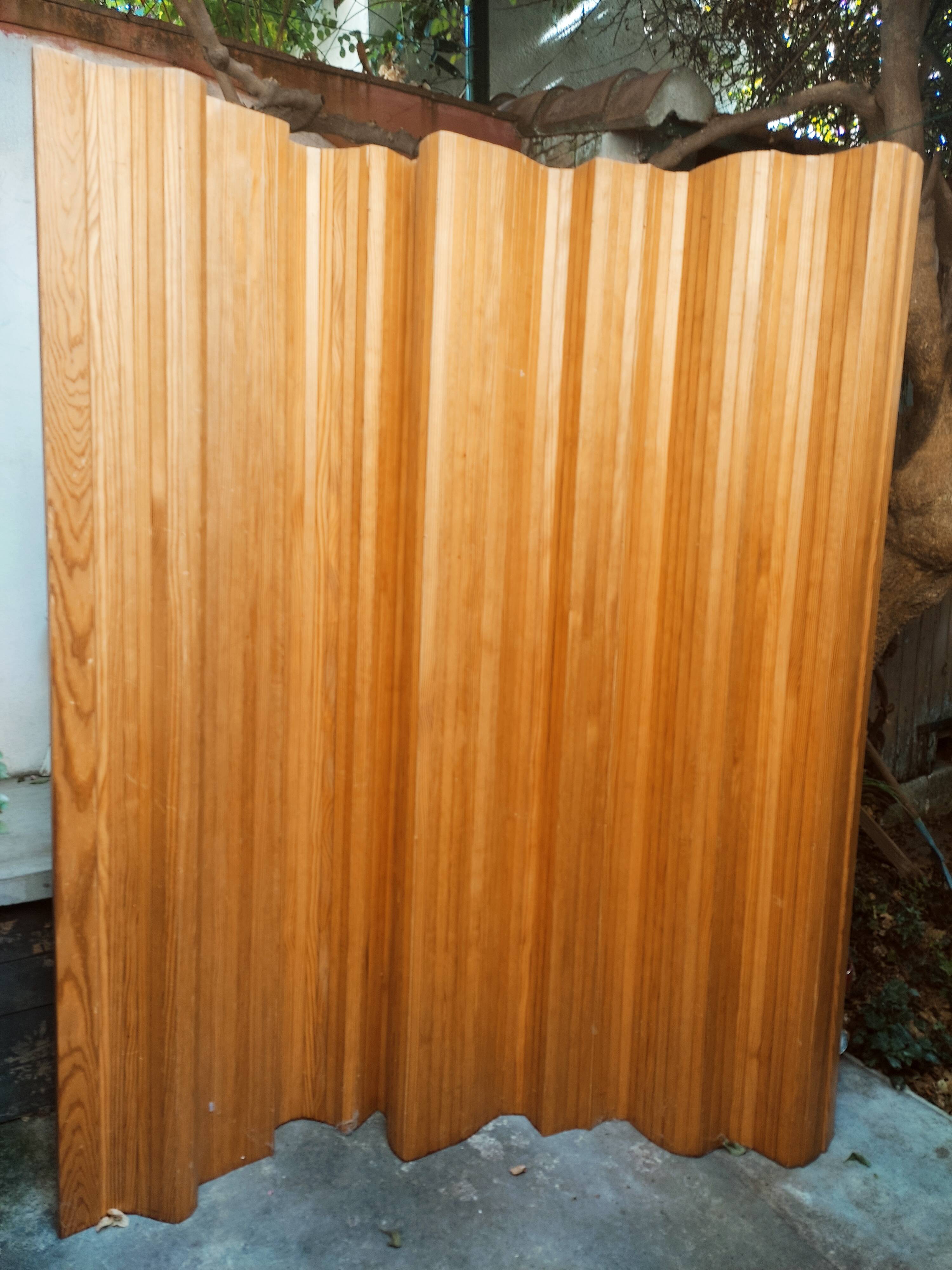 Paravent enroulable en hêtre massif