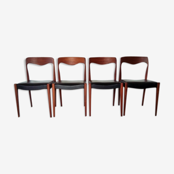 Set of 4 chairs teak Scandinavian type