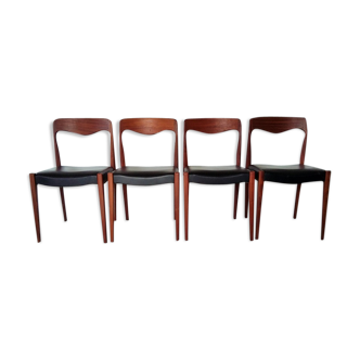 Set of 4 chairs teak Scandinavian type