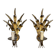 Pair of gilded metal wheat cob sonces