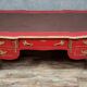 Louis XV style curved center desk in red lacquer and gilded bronze