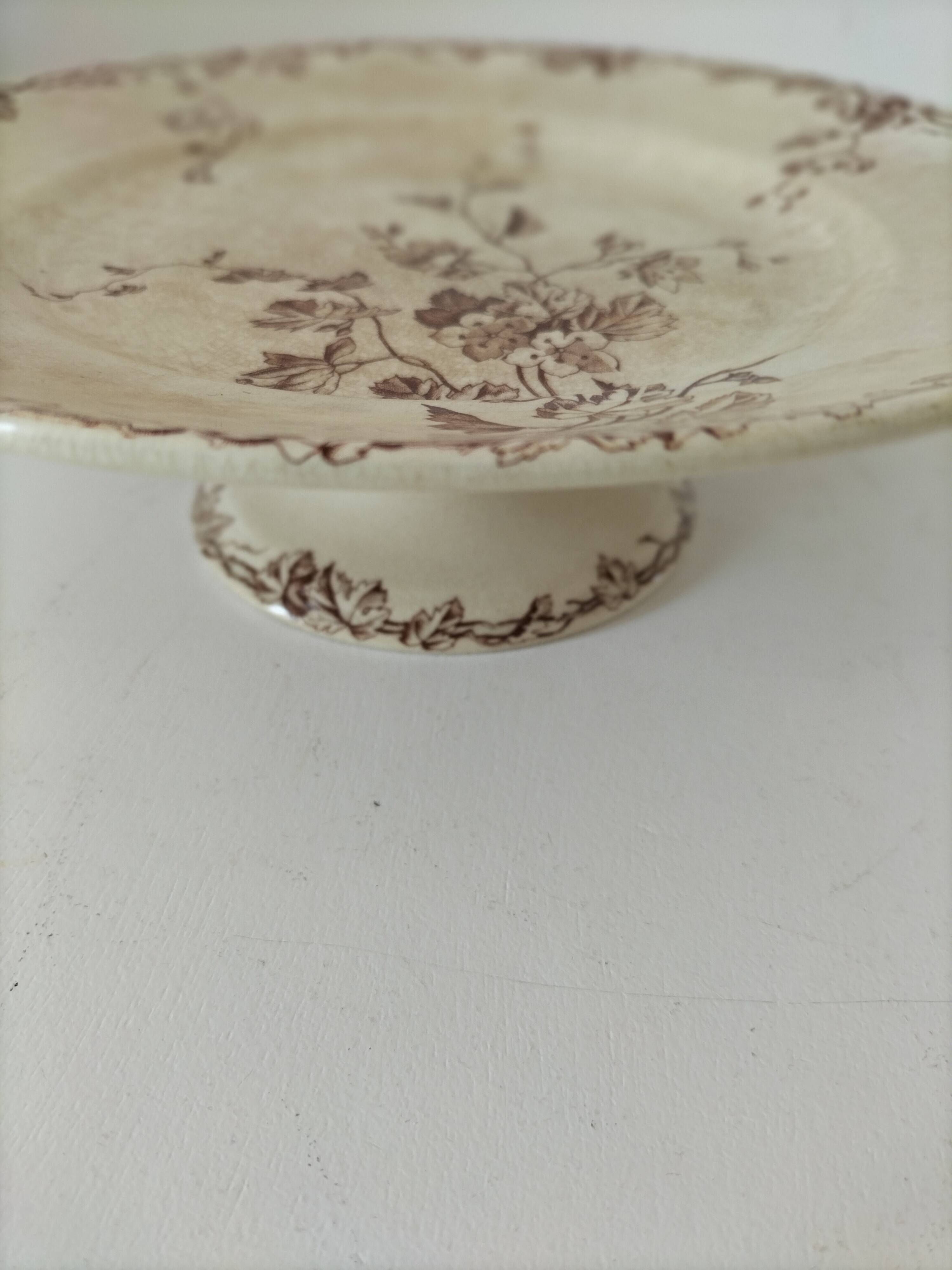 Antique pedestal plate – KG Lunéville – “Printemps” model – circa 1875