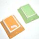 Paire de cendriers vintage en céramique émaillée et doré orange et vert