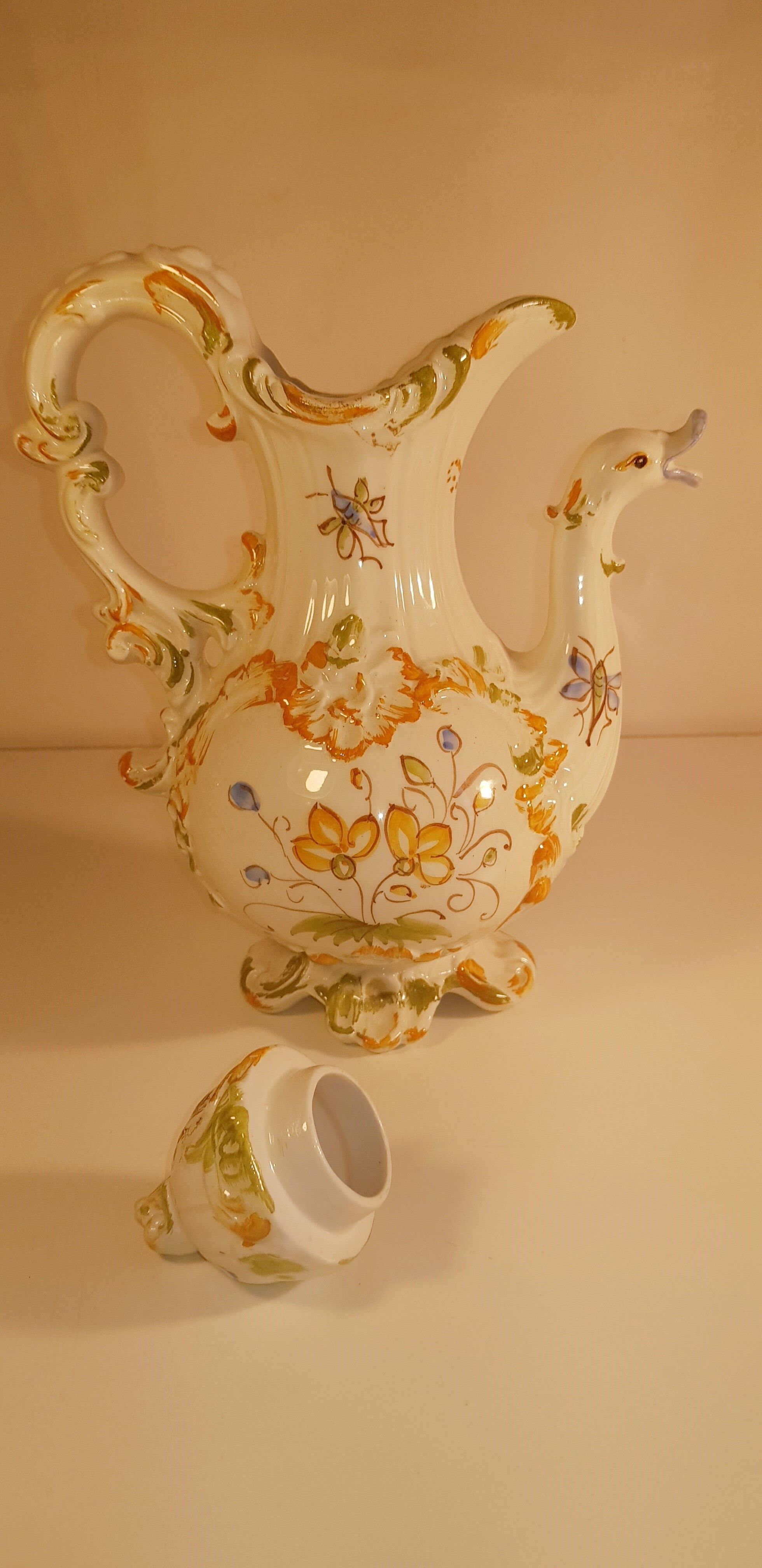 Polychrome earthenware jug