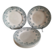 7 Jane model flat plates with dark green floral decoration Saint-Amand
