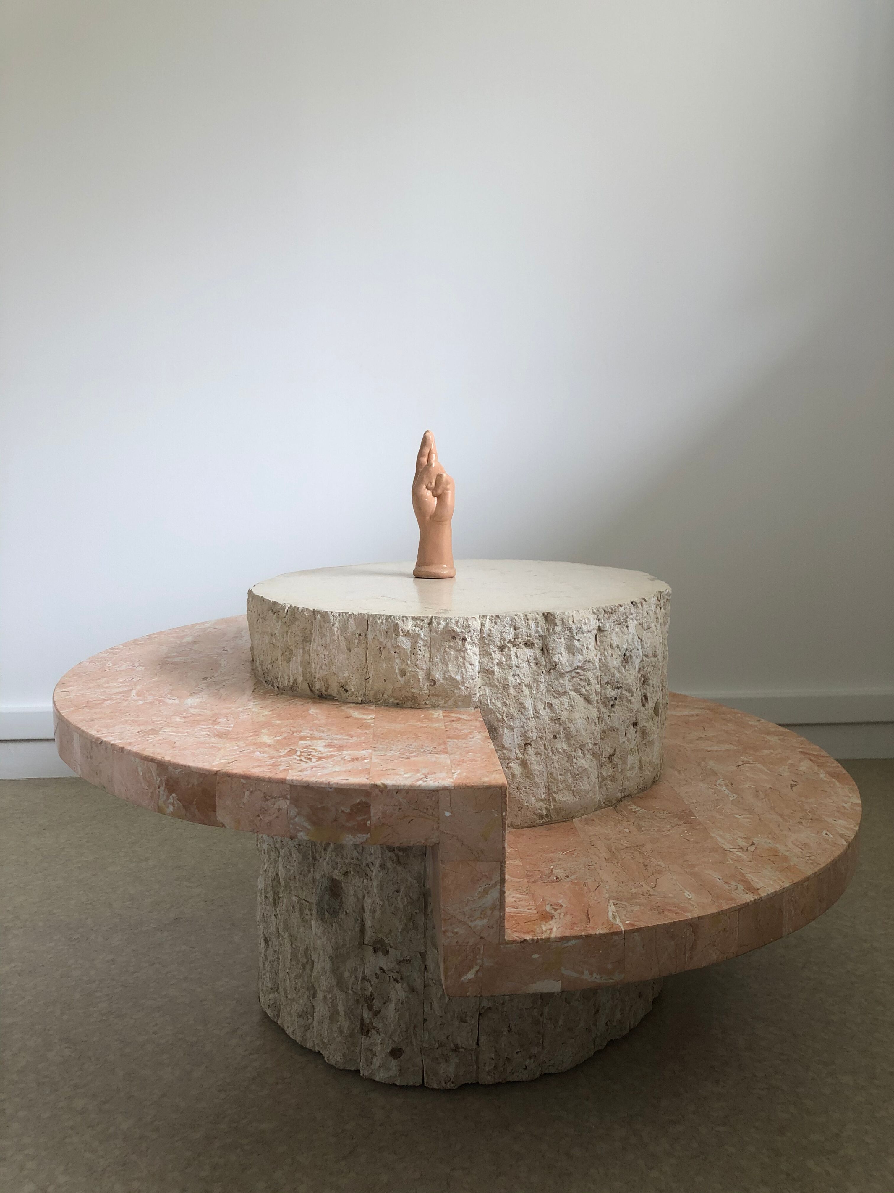 Black-pitched coffee table and faux marble tackle, Italy, 1970