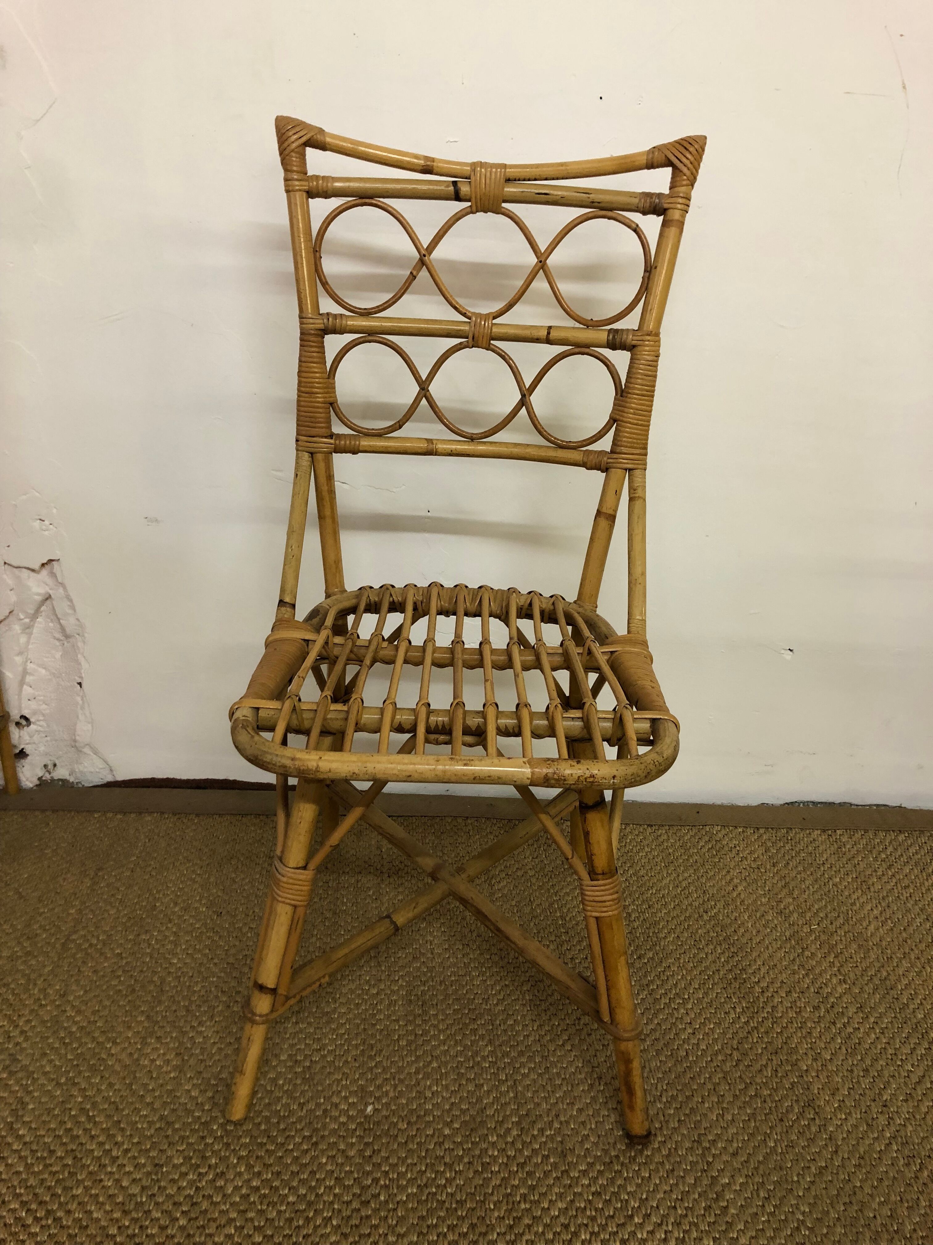Rattan chairs with bedside