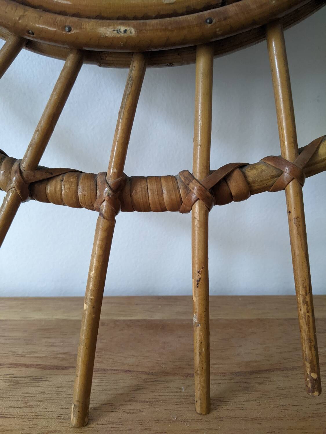 Vintage rattan sun mirror