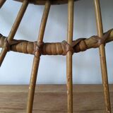 Vintage rattan sun mirror