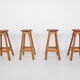 Scandinavian modern pinewood bar stools 1970's