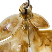 Suspension vintage XXL space age plexiglas & laiton Années 70