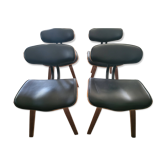 Set of 4 Dutchbone Black Wood chairs