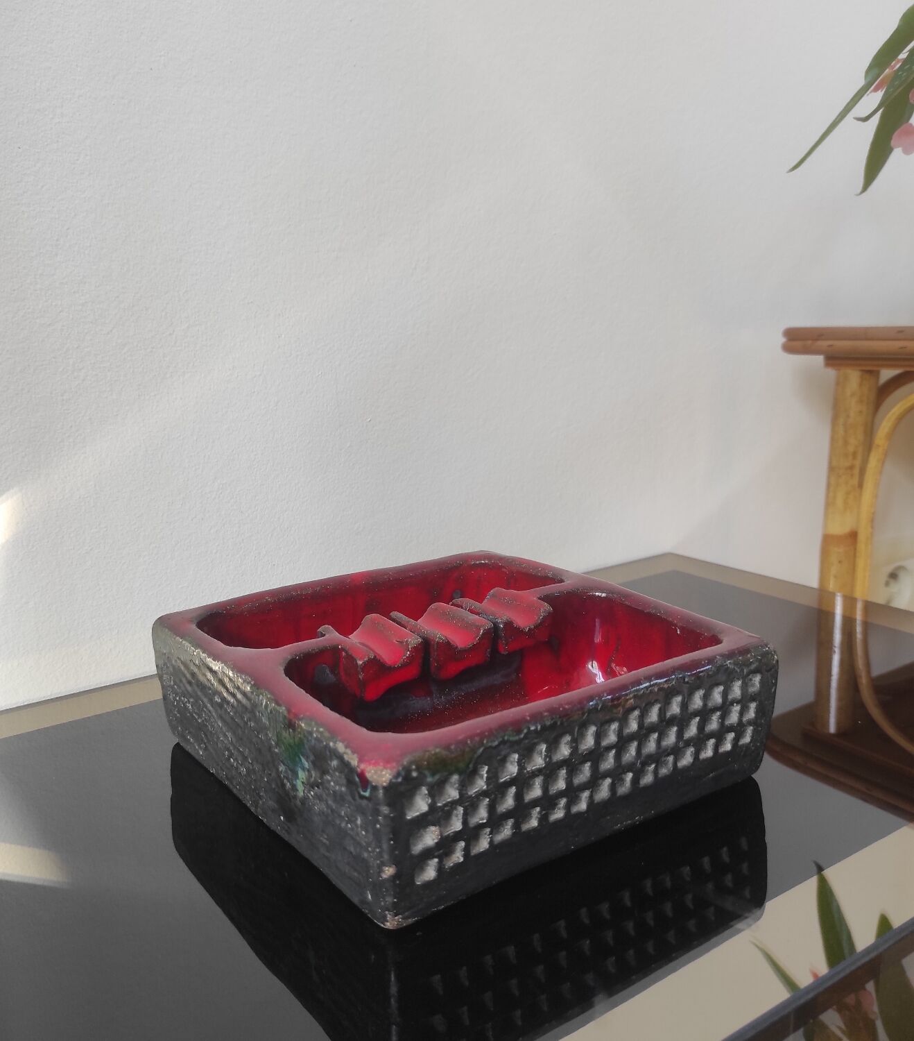 Vintage brutalist ceramic ashtray
