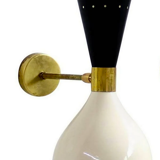 Wall sconce Diabolo italian black and white