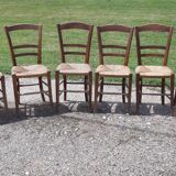 6 antique mulched chairs