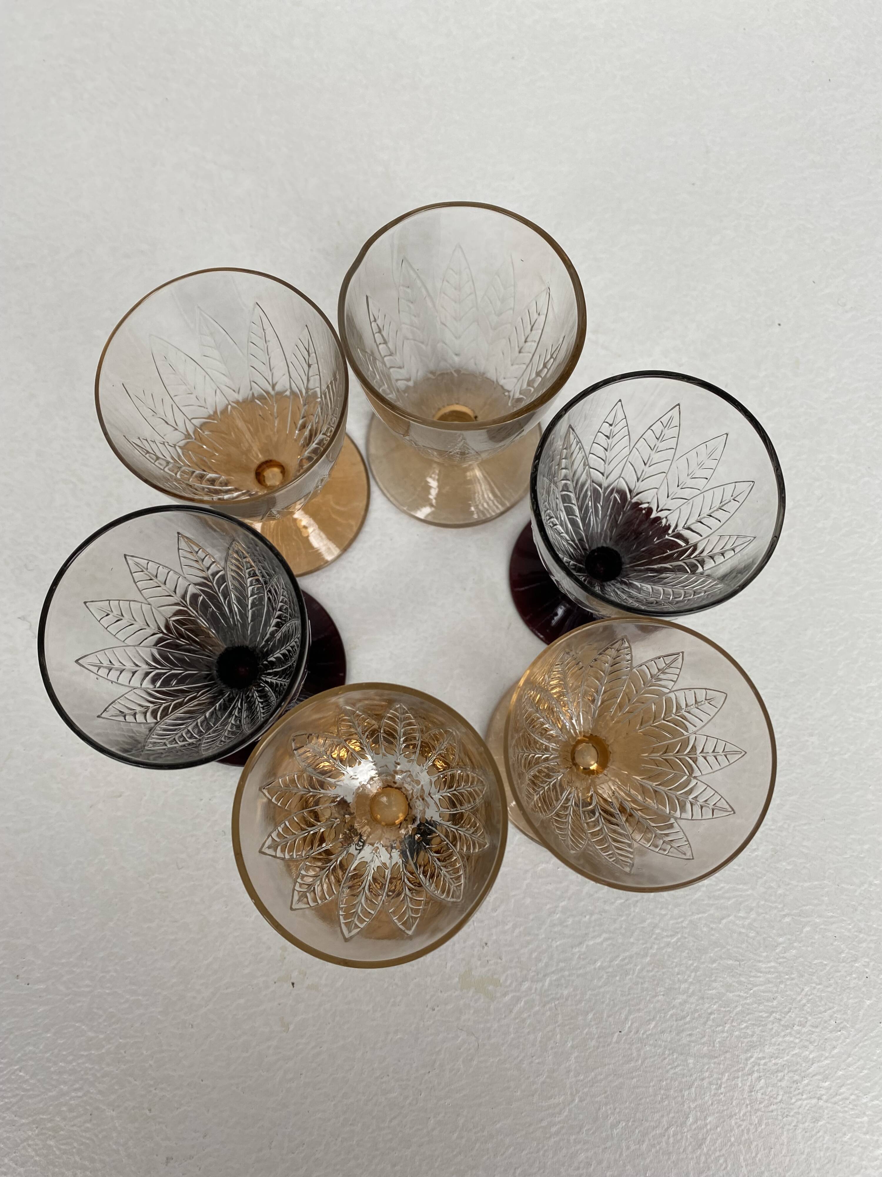 Old glasses on foot aperitif