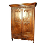 3 door, 1 drawer wardrobe, 19th century walnut
