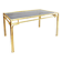 Brass Faux Bamboo Dining Table 1970s Hollywood Regency Glass Gold