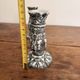 Pair of White and Black Porcelain Candle Holders with Berain Scroll Decoration, Baluster Style