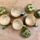 4 slip pots depicting a pepper, early 20th century