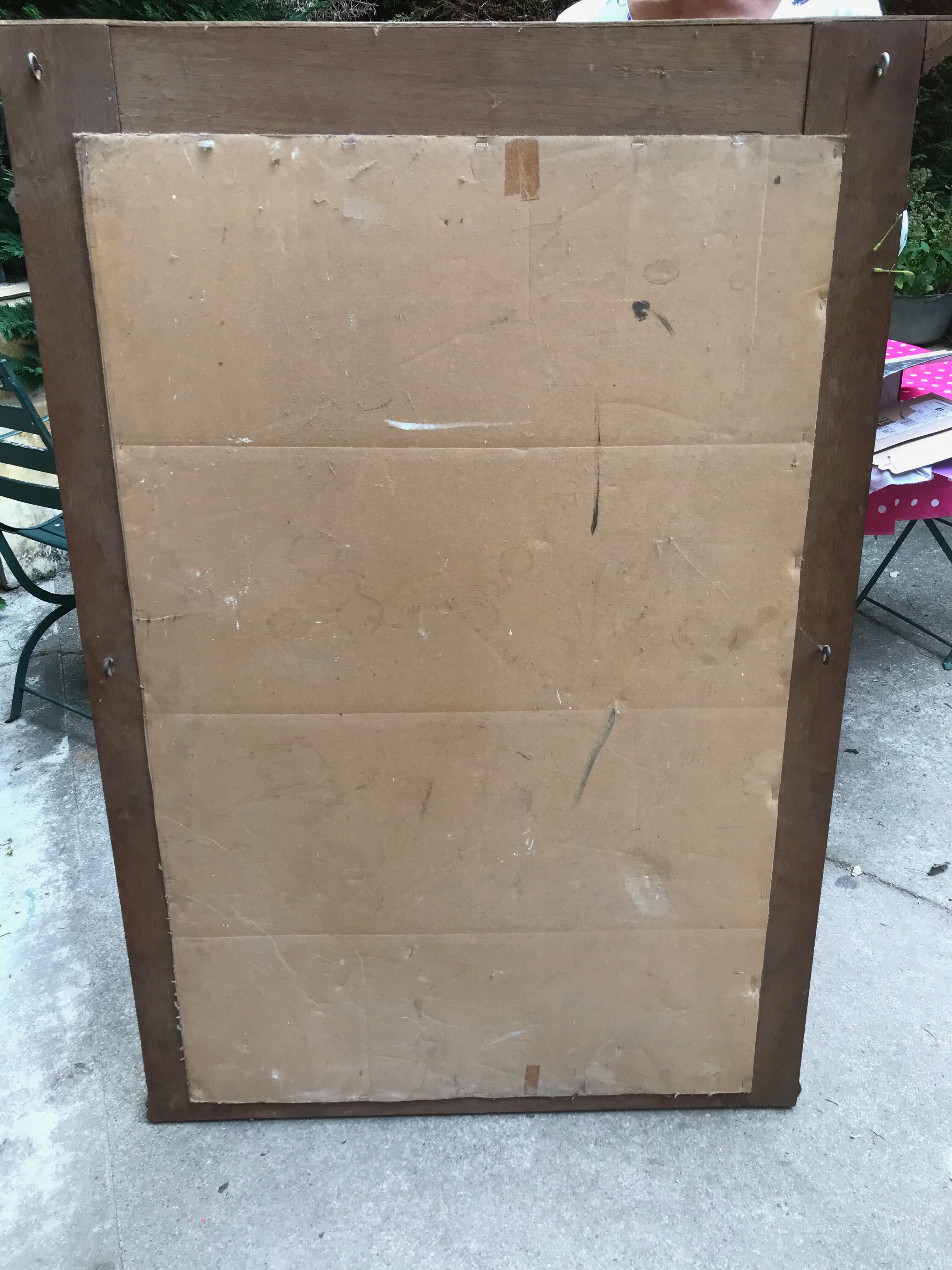 Carved wooden fireplace mirror 132 x 99