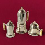 Kontessa VEV Vigano 4-cup Italian coffee maker with sugar bowl and milk jug - 18/10 stainless steel