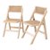 Paire de chaises pliantes en cannage et bois