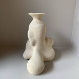 Vase grès blanc brut