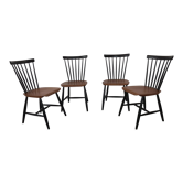 Swedish Teak Chairs by S. E. Fryklund for Hagafors, 1960s, Set of 4