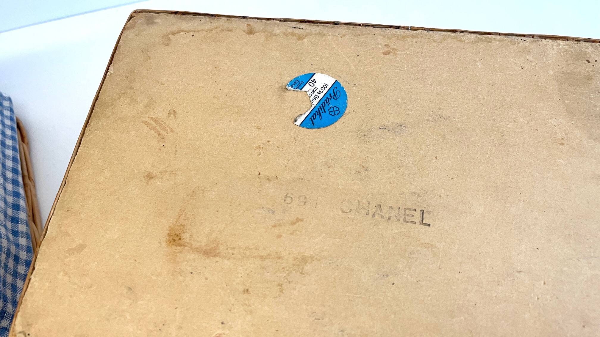 2 chanel boxes in vintage rattan