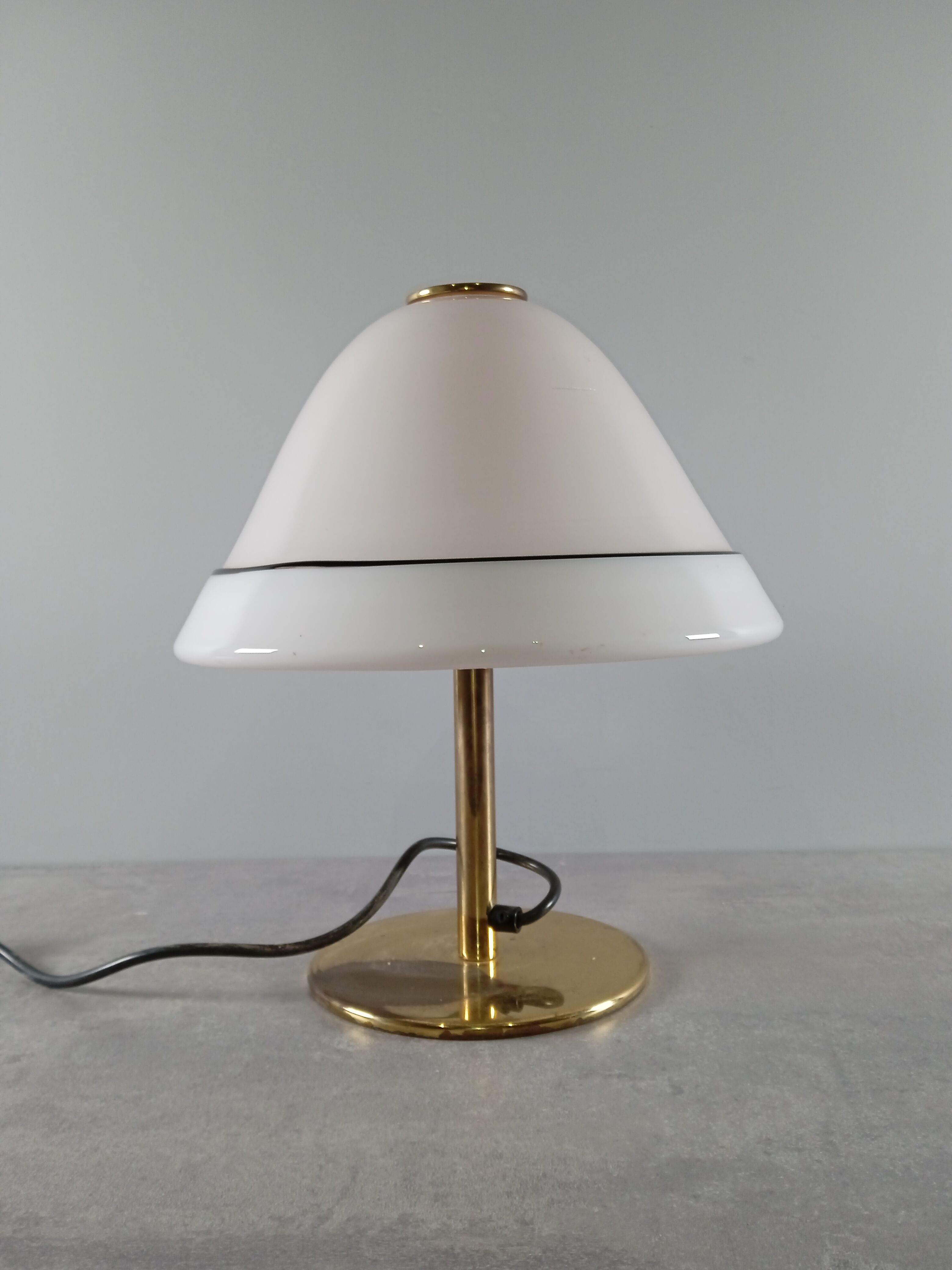 Vintage desk lamp murano international efferte glass and brass design