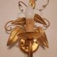 Shabby Wandlampe vergoldet Blattgold Kristallelemente Hollywood Regency 70s