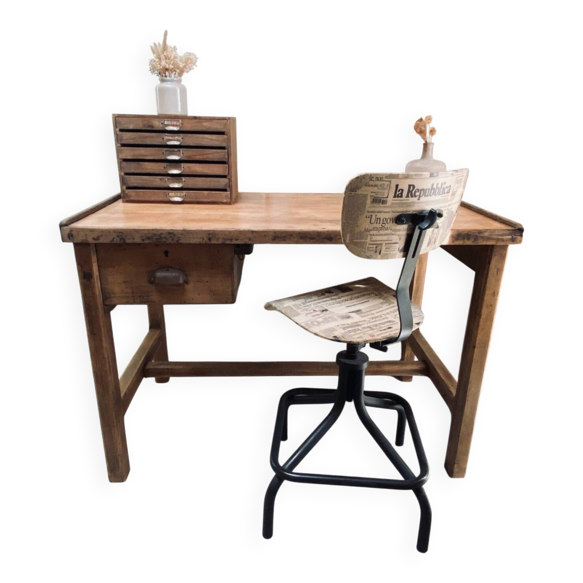 Antique workshop desk