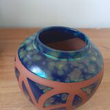 Hand-turned stoneware vase – Iridescent glaze