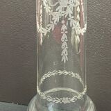 Vase in cut glass engraved solid silver mount Minerva Louis XVI