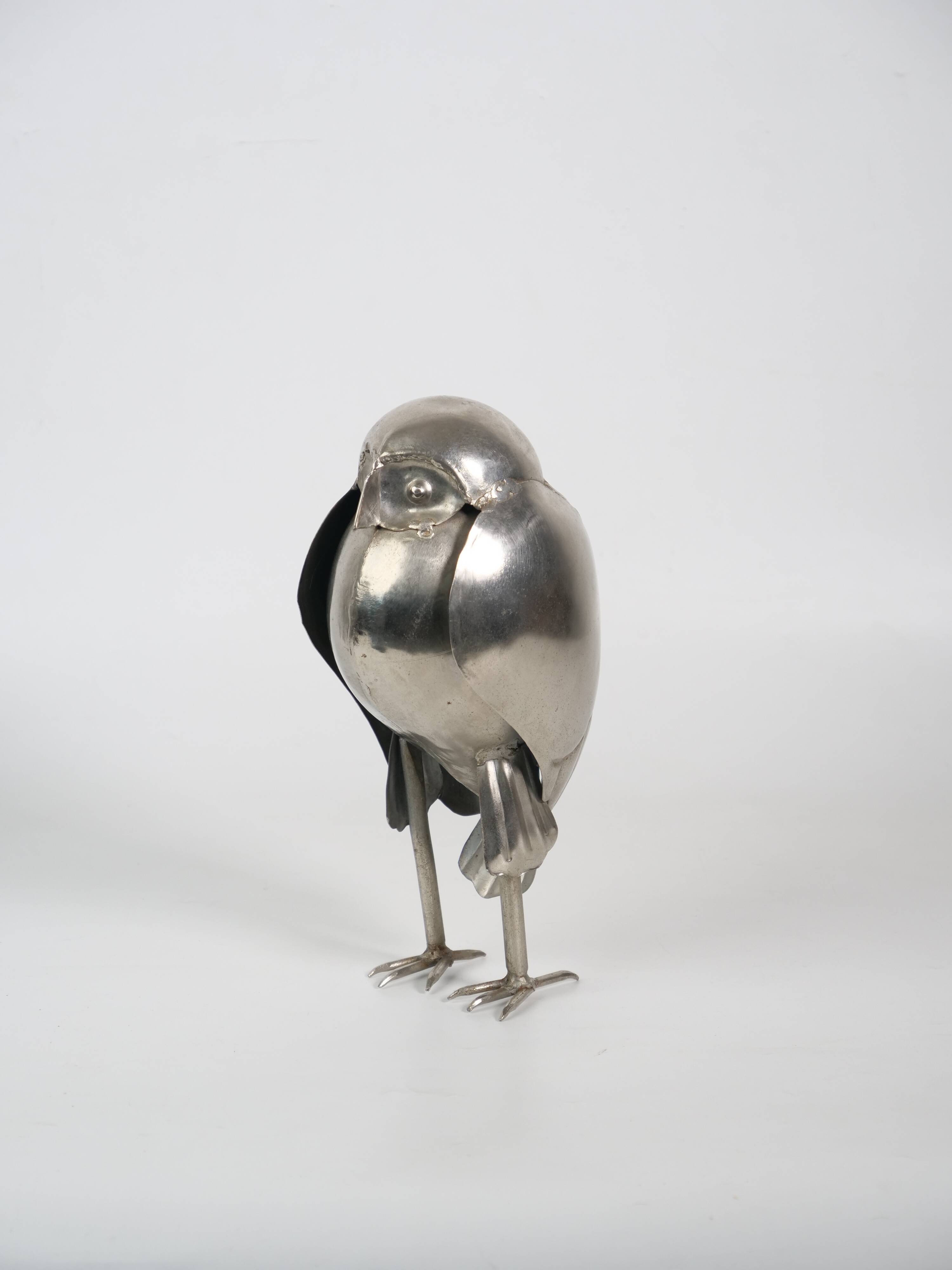 Brutalist sculpture decorative owl folk art