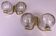 Mid century pair of brass and glass double wall lights,1970s