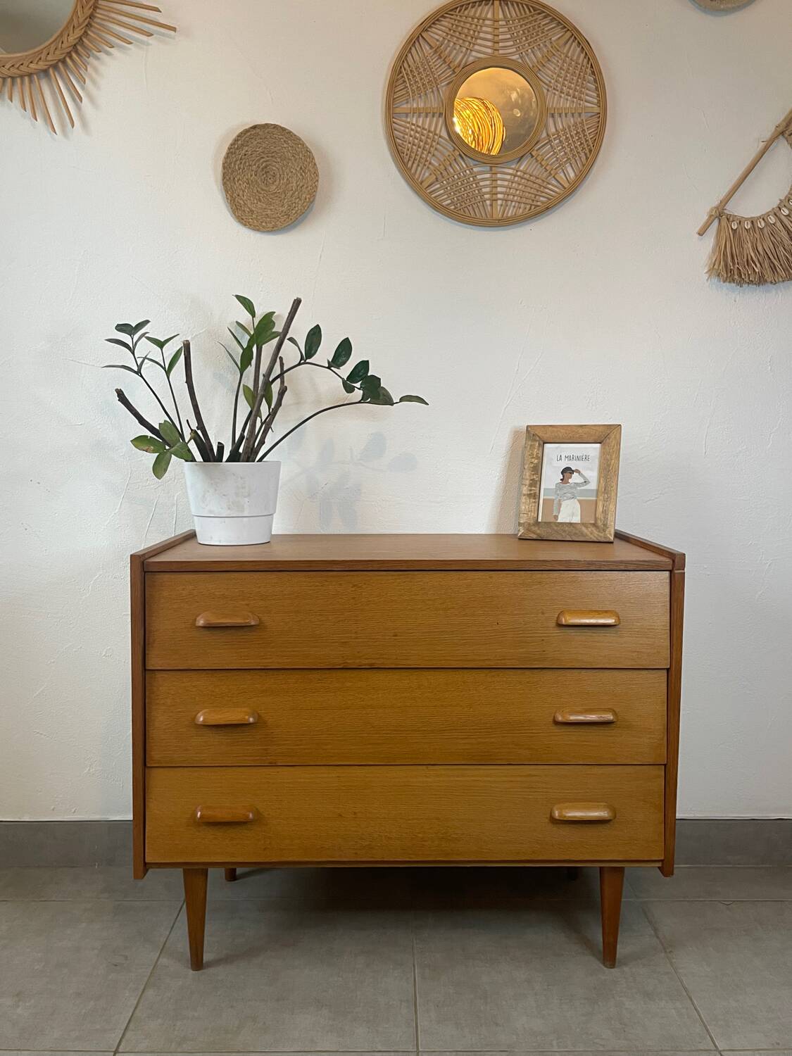 Commode en teck, années 60