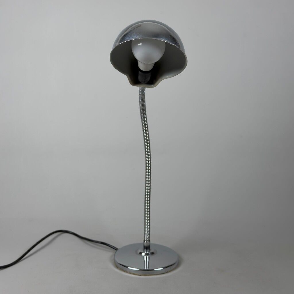Lampe de table chromée Space Age bras articulé design moderniste 1960