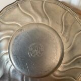 2 small porcelain cups and their pewter cup holders