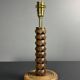 Midcentury brutalist wood turned mushroom table lamp, Charles Dudouyt style