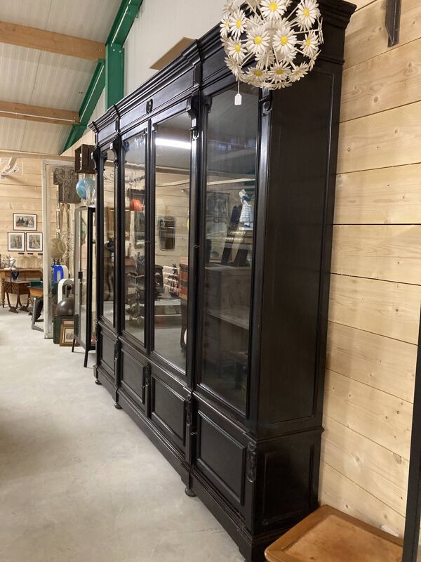 Bibliothèque d'époque Napoléon III en poirier noirci