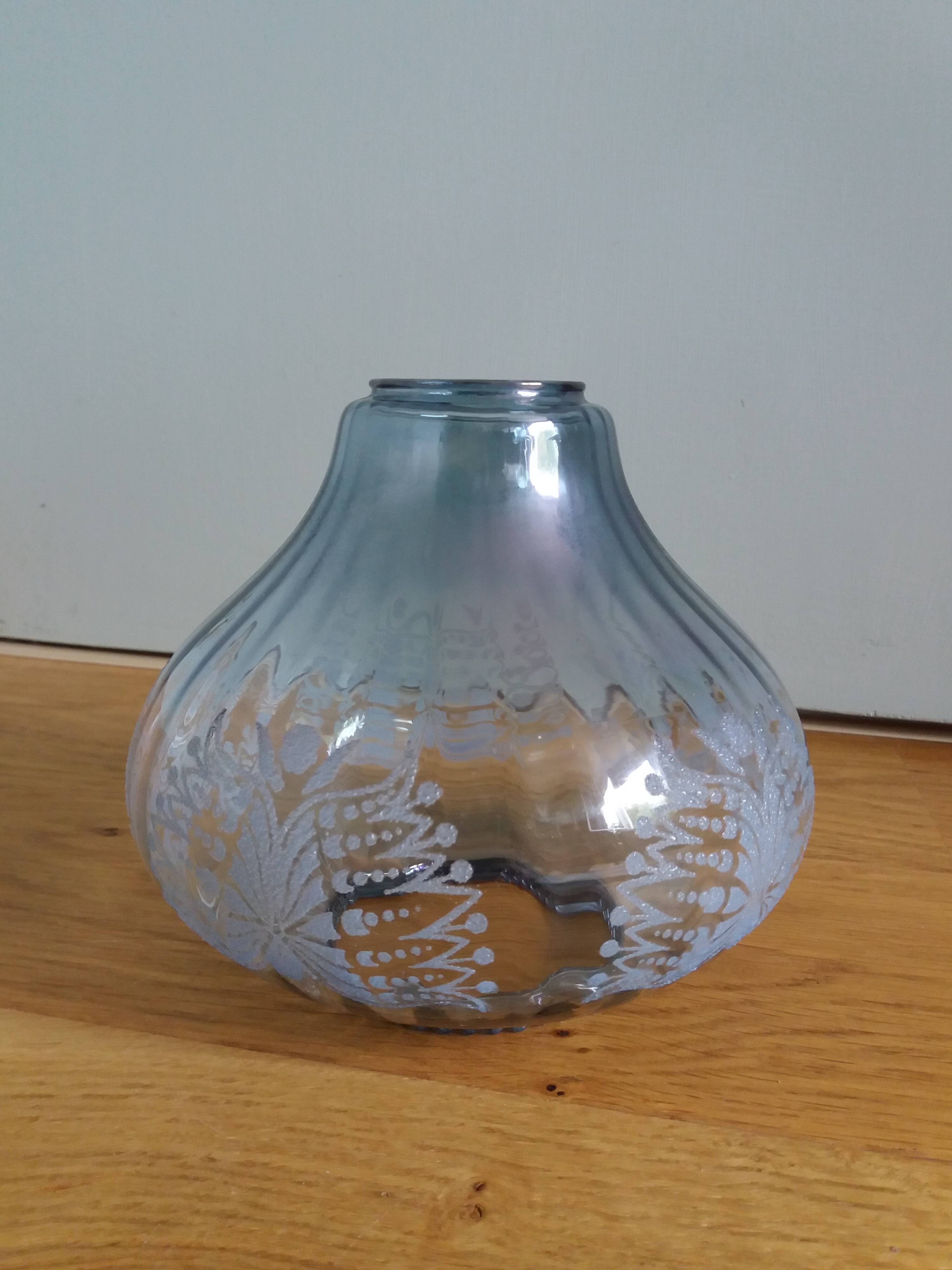 Blue glass tulip pendant light