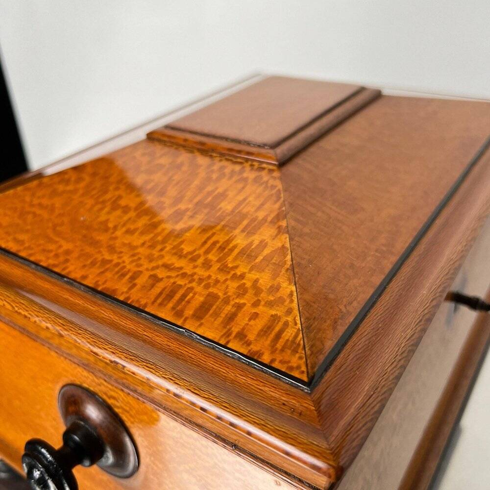 Historicism Box in Floral Ash Veneer and Rosewood, Austria, 1880s